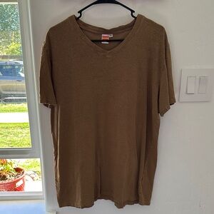 Jungmaven Men's Brown V-Neck T-Shirt